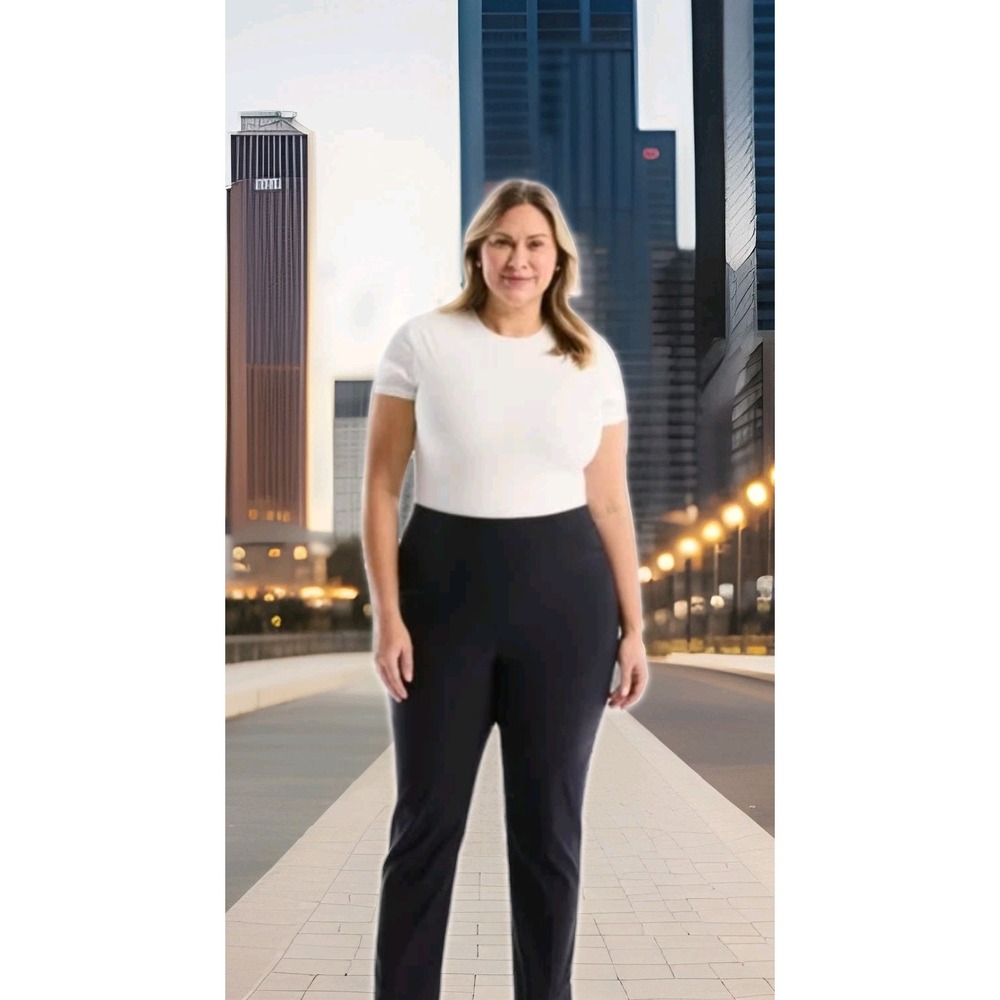 Rafaella Women's Charcoal 2 Way Textured Stretch Dress Pants Size 14